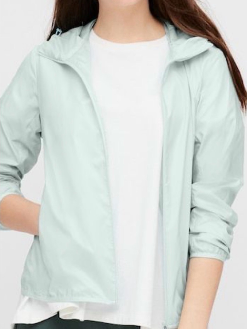 UNIQLO Pocketable UV Protection Parka Jacket Mint Green Packable Windbreaker XS